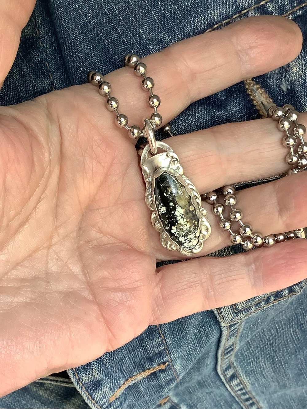 Sterling/aloe variscite Necklace